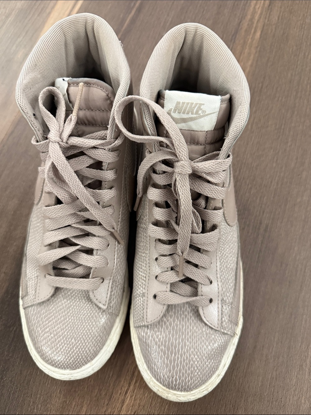 Nike Women's Blazer Mid Sneakers in Taupe/Beige - Picture 3 of 7